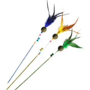 Cat-teasing stick retractable cat toy catnip ball bell feather rod