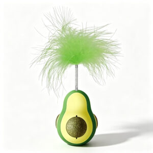 Avocado tumbler with catnip ball